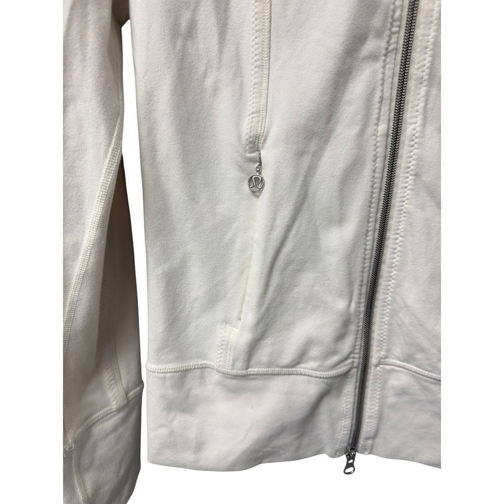 Lululemon Daily Yoga Jacket Women 4‎ Polar Cream White Athleisure Loungewear EUC - Picture 6 of 9